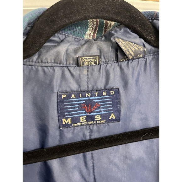 Vtg Trucker Jacket Painted Mesa Western Snap Shirt Plaid Distressed Destroy 2XLT - Picture 2 of 14